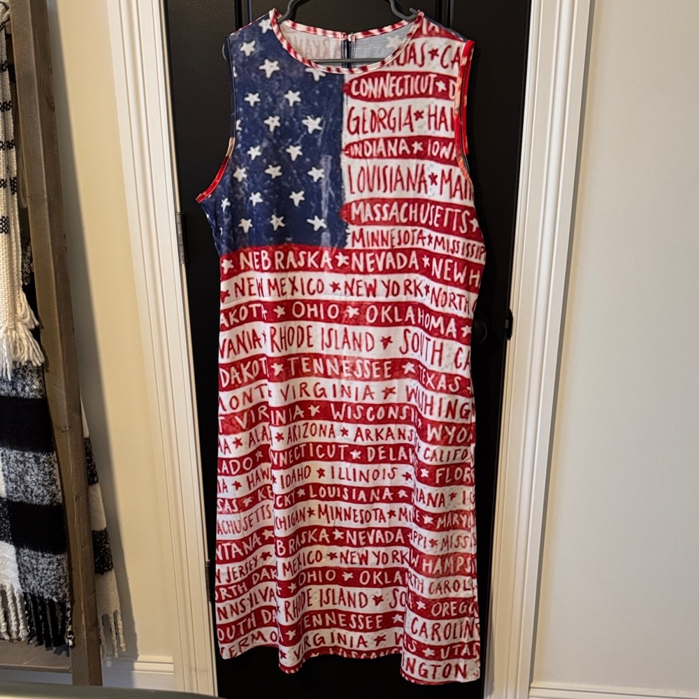 American Flag State-Name Sleeveless Dress